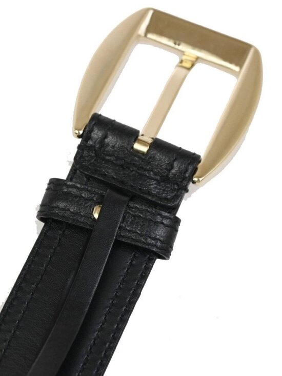 GUCCI Logo Belt 80/32 35mm Leather Black GHW Italy 68KC925 main image 11